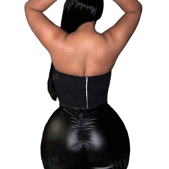 Sequin Embellished Boustier Crop Bra Top - Picture 3 of 4